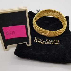 Vintage Joan Rivers Classic Collection Gold Tone Cuff Bracelet